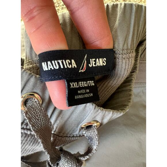 NWT Nautica Women's Cotton Roll-Tab Utility Pants, XXL Gray, Elastic Waist - Picture 5 of 12